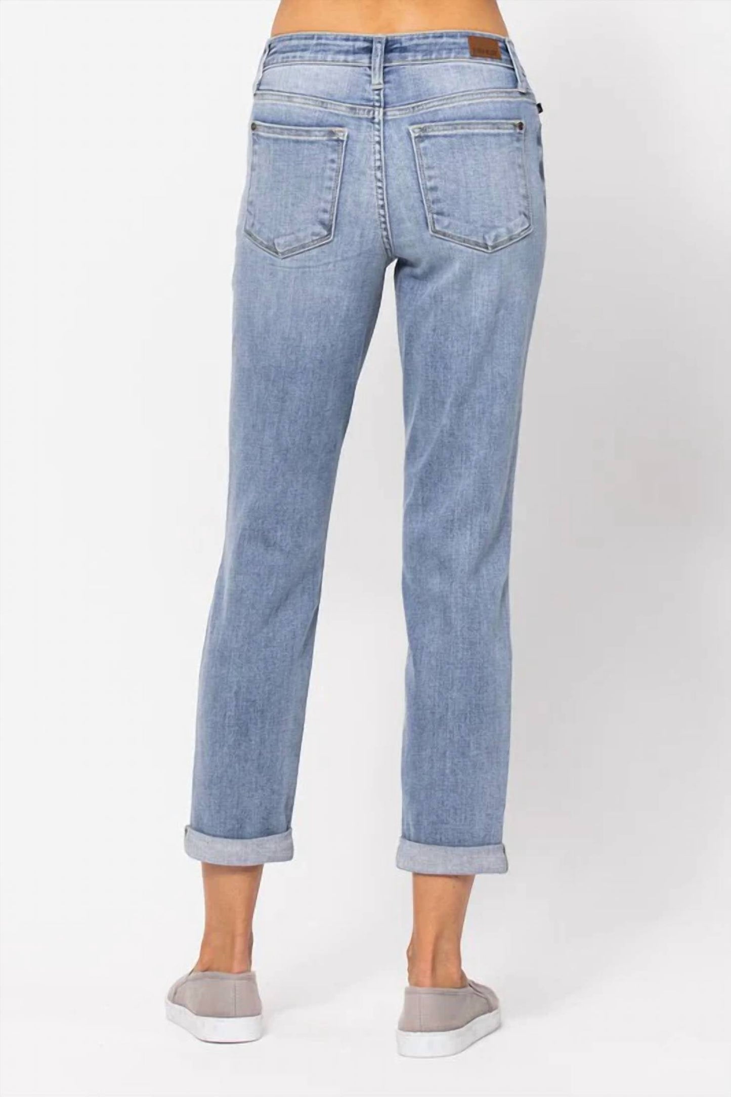 Judy Blue - Mid Rise Boyfriend Denim Jeans - Plus