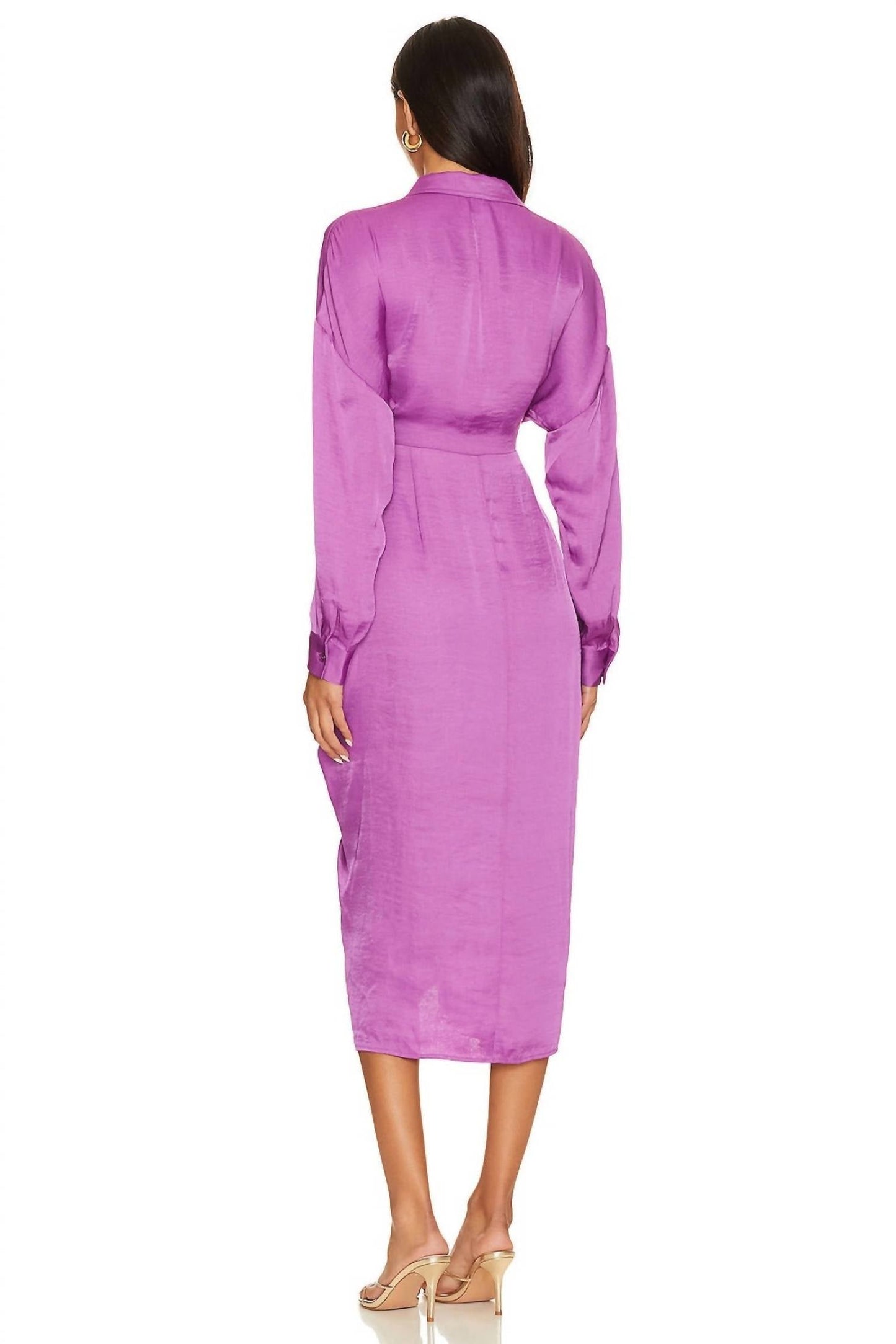 Steve Madden - SATIN TIE WAIST MIDI DRESS