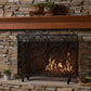 Thayer Single Panel Iron Fireplace Screen with Geometric Design