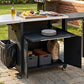 Foldable Outdoor Prep Station BBQ Cart Patio Dining Cart