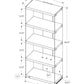 5-Tier White Bookcase with Clear Tempered Glass