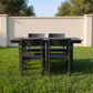 5 Piece Outdoor Dining Set with Umbrella Hole and 4 Armrest Chairs