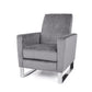 Bolt Upholstered Recliner Chair With Stainless Steel Base - Gray / Chrome