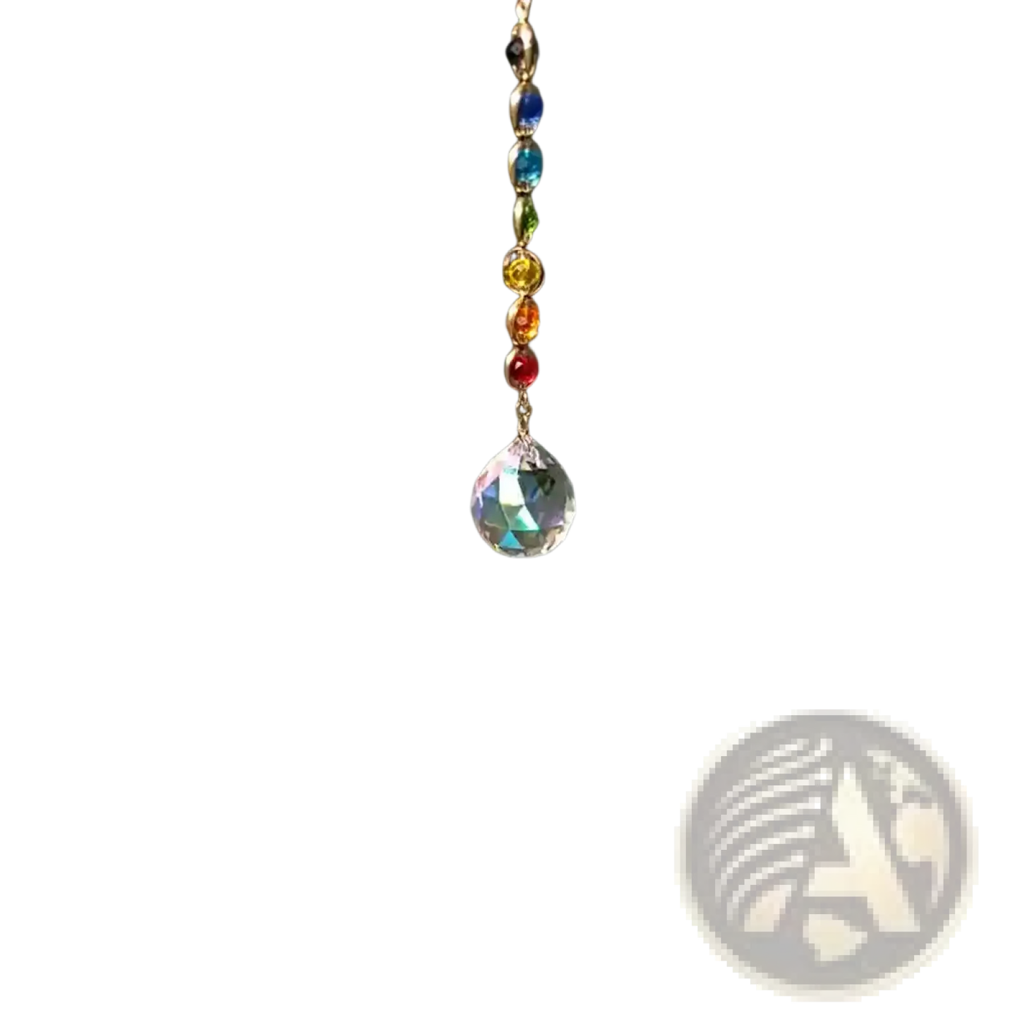 Chakra Rainbow Crystal Sun Catcher with Faceted Prism