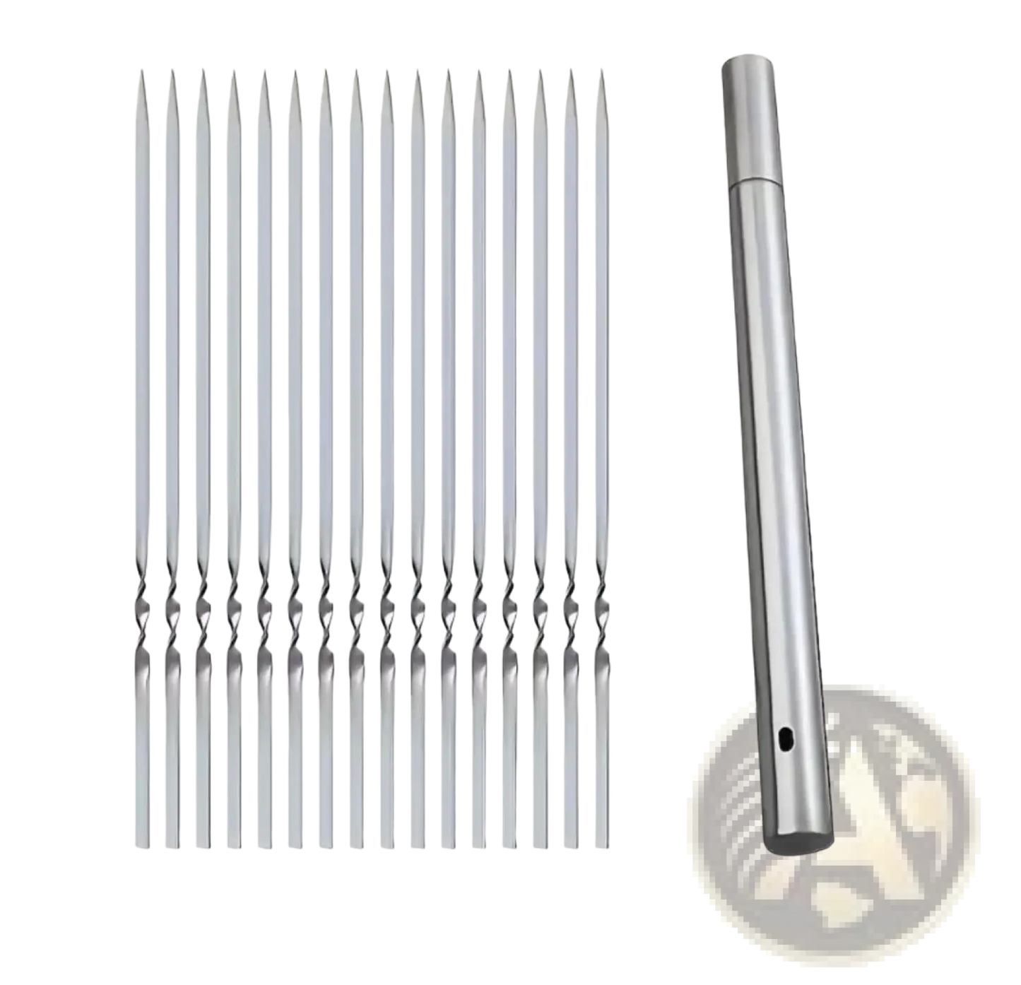 Charcoal Grill with 30 Stainless Steel Skewers Set