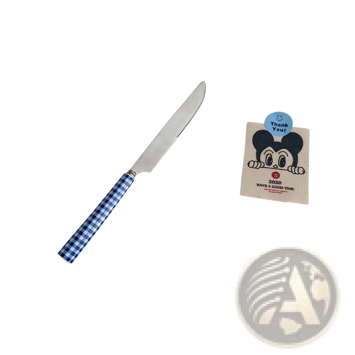 Checkered Stainless Steel Cutlery Tableware Set