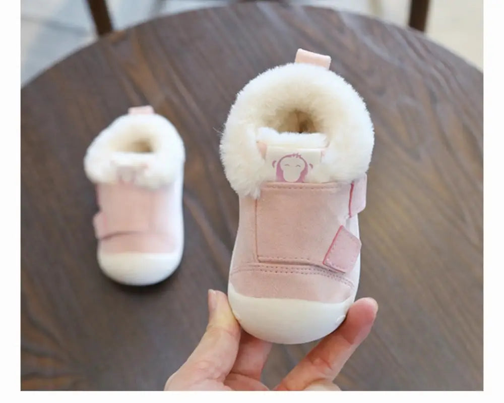 Animal Themed Plush Faux Fur Toddler Snow Boots