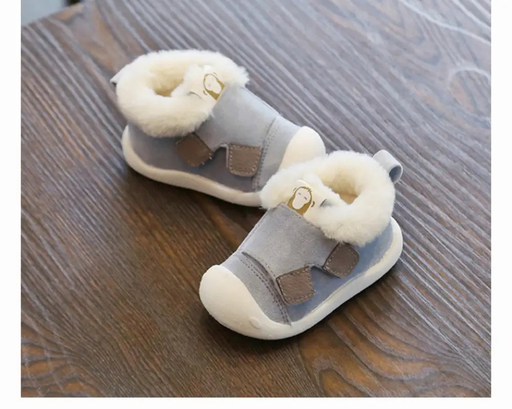 Animal Themed Plush Faux Fur Toddler Snow Boots
