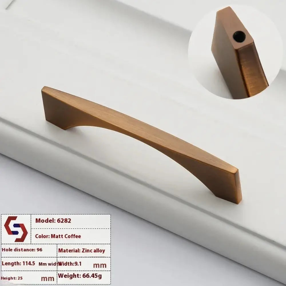 Minimalist Brushed Brass Cabinet Handle and Knob Set
