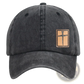 Christian Cross Leather Patch Baseball Hat Distressed