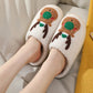 Reindeer Plush Christmas Slippers with Cozy Faux Fur