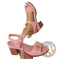 Chunky Heel Sandals with Buckle and Pigskin Lining