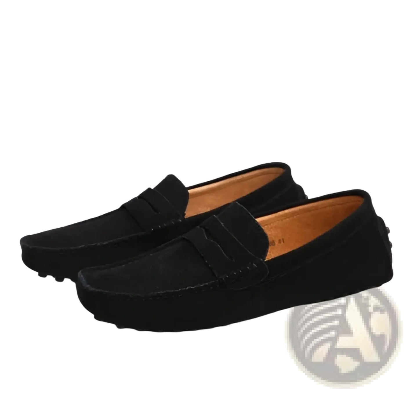 Classic Suede Moccasin Loafers with Contrast Stitching