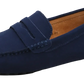 Classic Suede Moccasin Loafers with Contrast Stitching