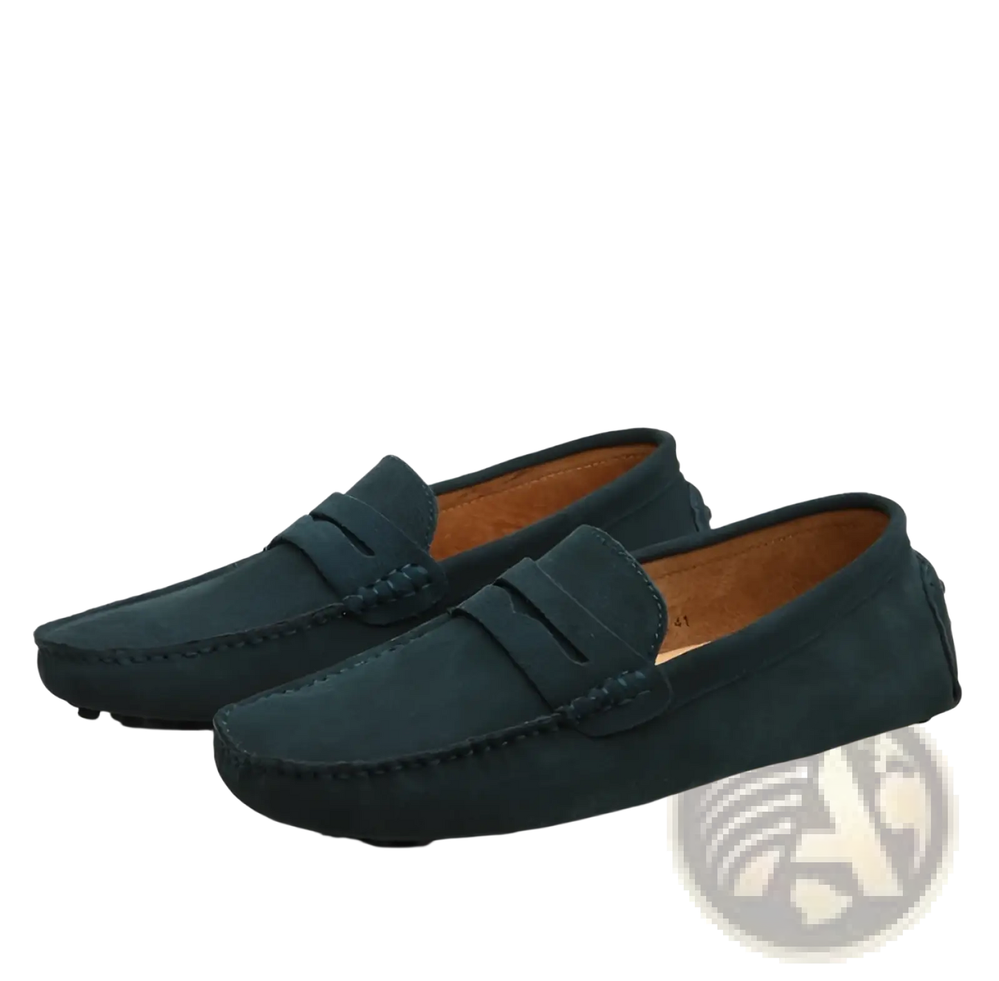 Classic Suede Moccasin Loafers with Contrast Stitching