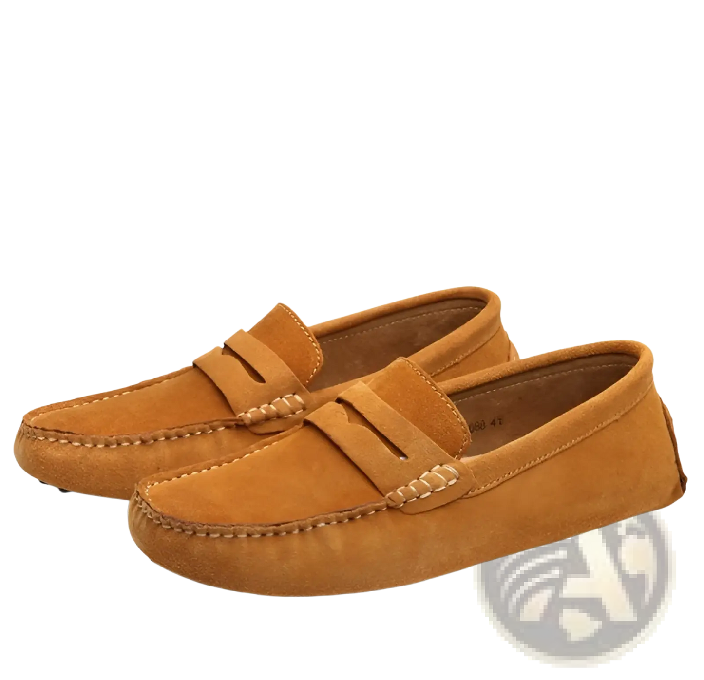 Classic Suede Moccasin Loafers with Contrast Stitching