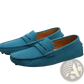 Classic Suede Moccasin Loafers with Contrast Stitching