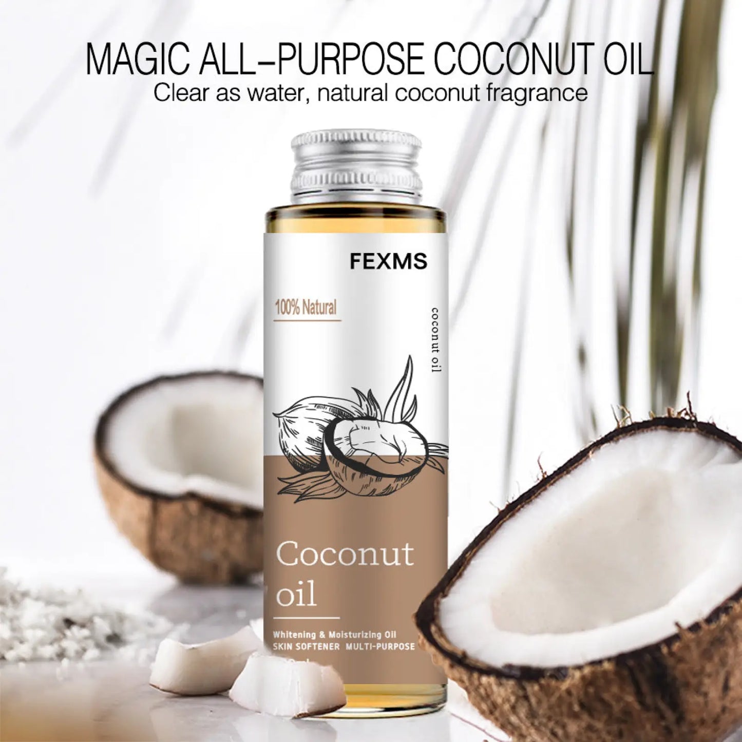 Coconut Essential Oil 100ml Skin Massage Glass Bottle