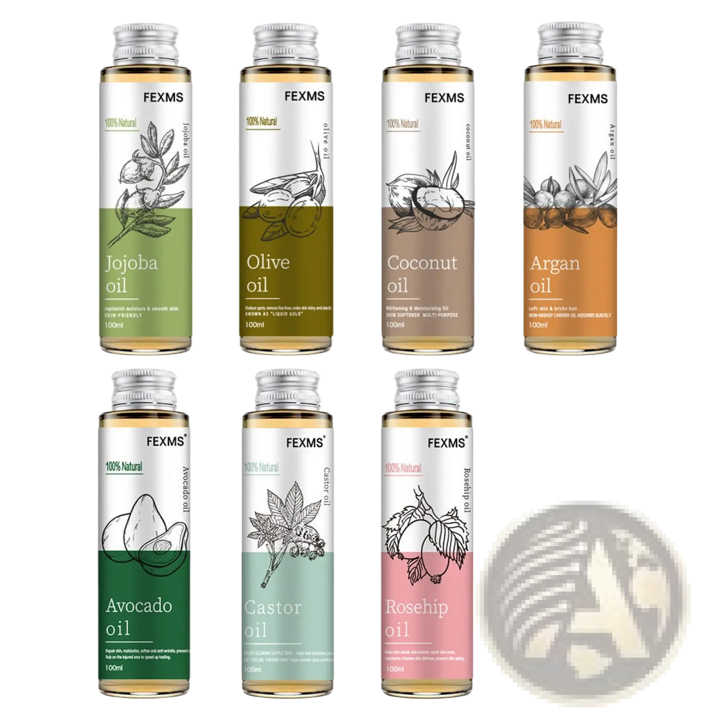 Coconut Essential Oil 100ml Skin Massage Glass Bottle