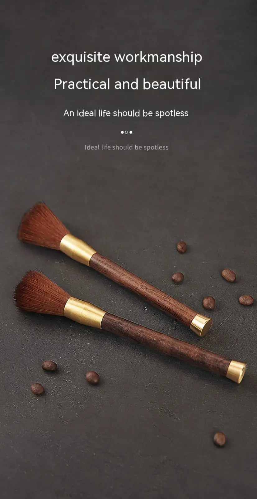 Coffee Grinder Cleaning Brush Wood and Brass 5 Pack