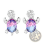 Colorful Crystal Turtle Stud Earring Set