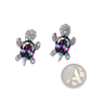 Colorful Crystal Turtle Stud Earring Set