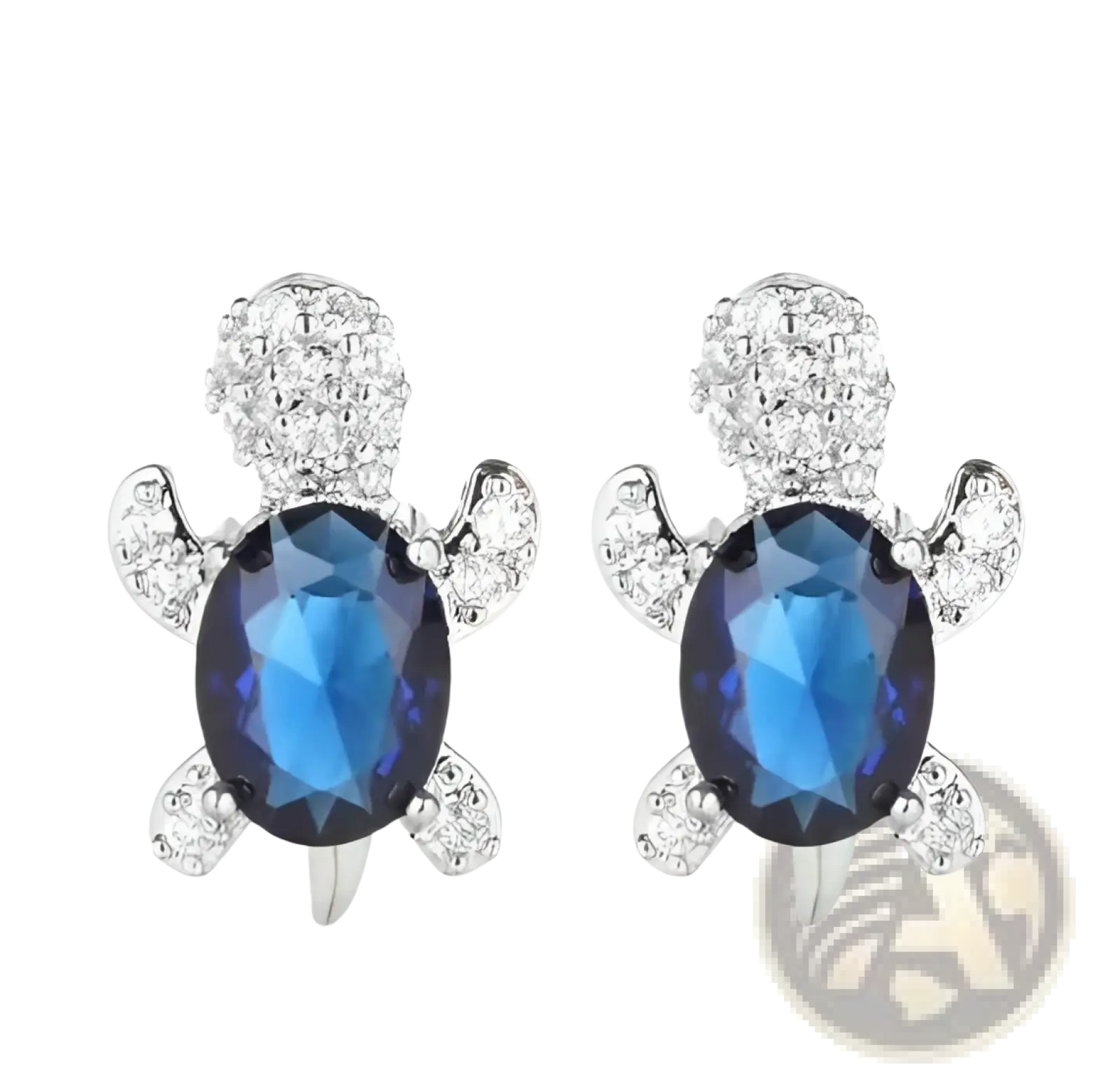 Colorful Crystal Turtle Stud Earring Set