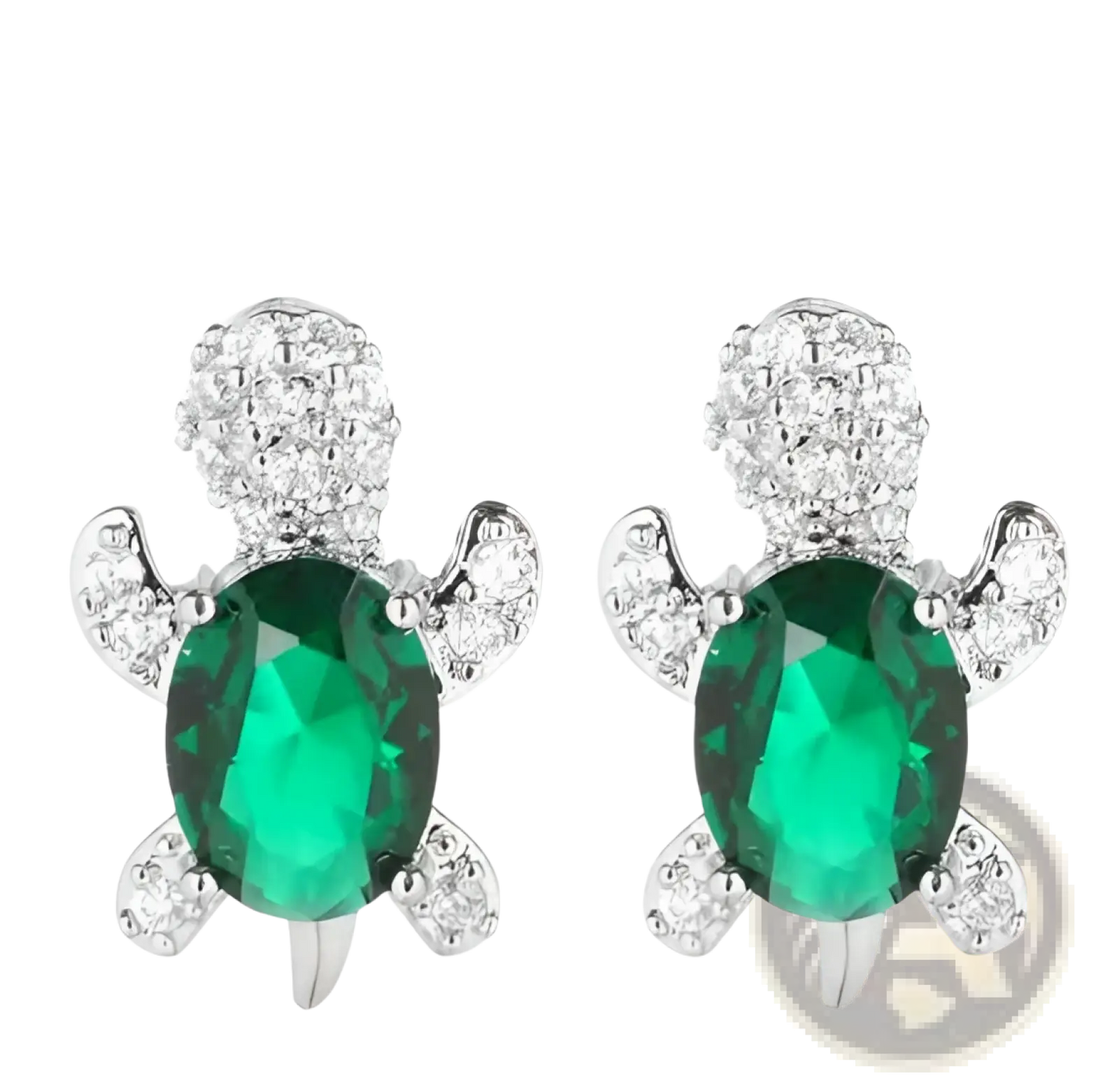 Colorful Crystal Turtle Stud Earring Set