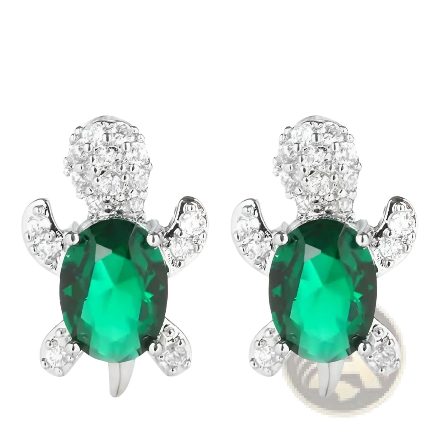 Colorful Crystal Turtle Stud Earring Set
