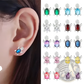 Colorful Crystal Turtle Stud Earring Set