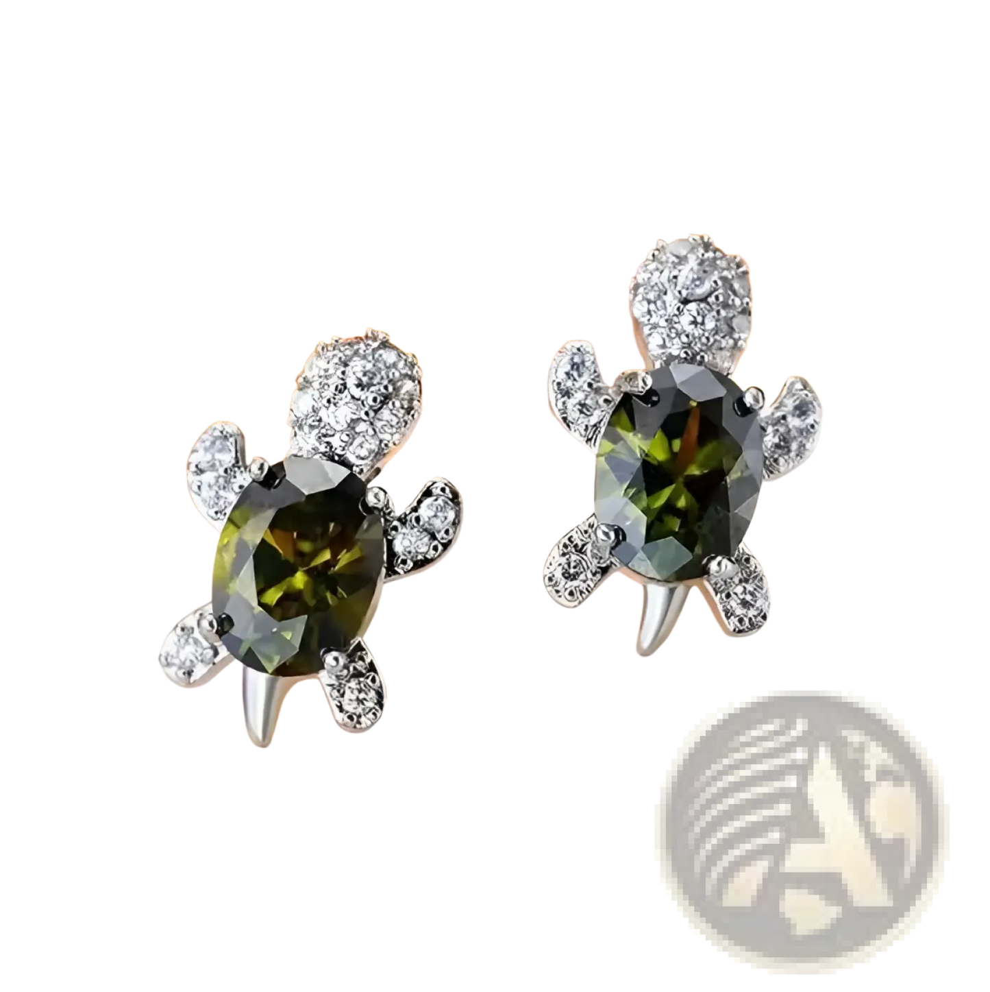 Colorful Crystal Turtle Stud Earring Set