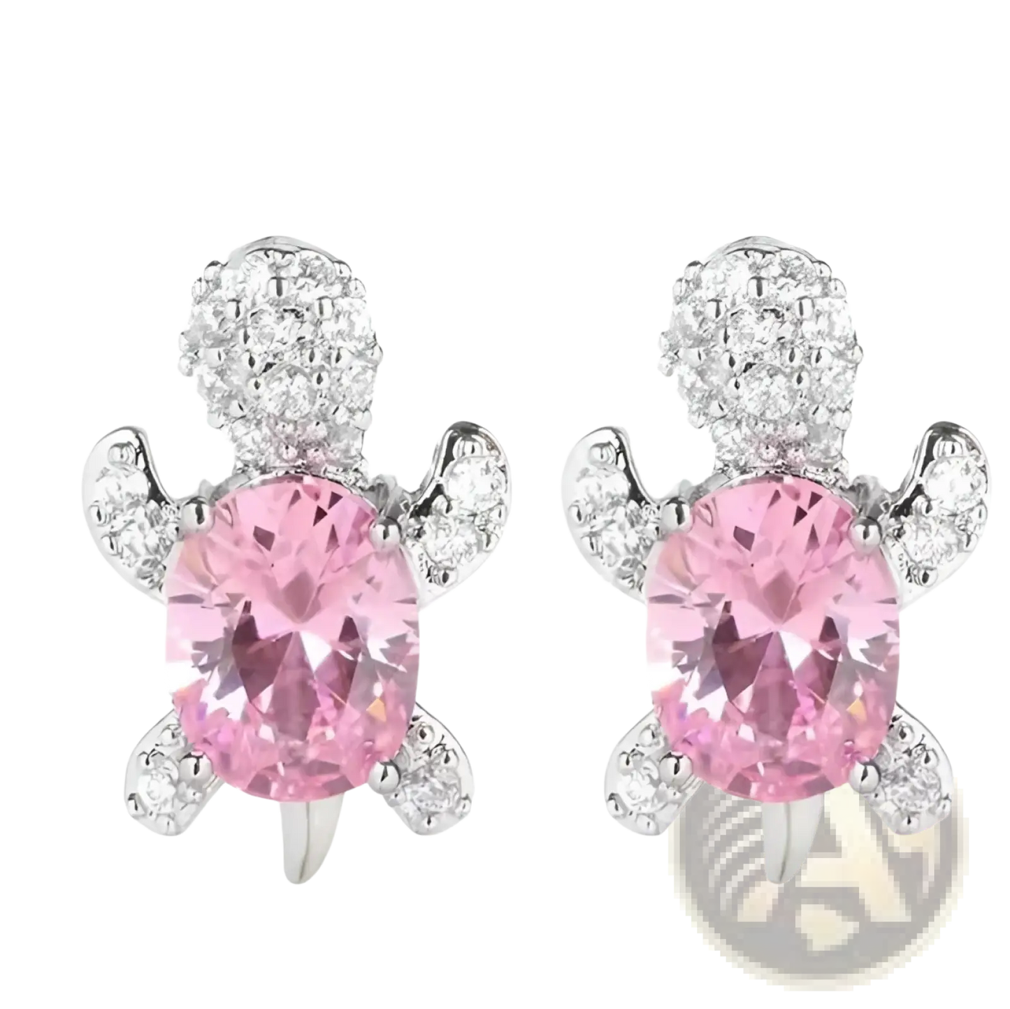 Colorful Crystal Turtle Stud Earring Set