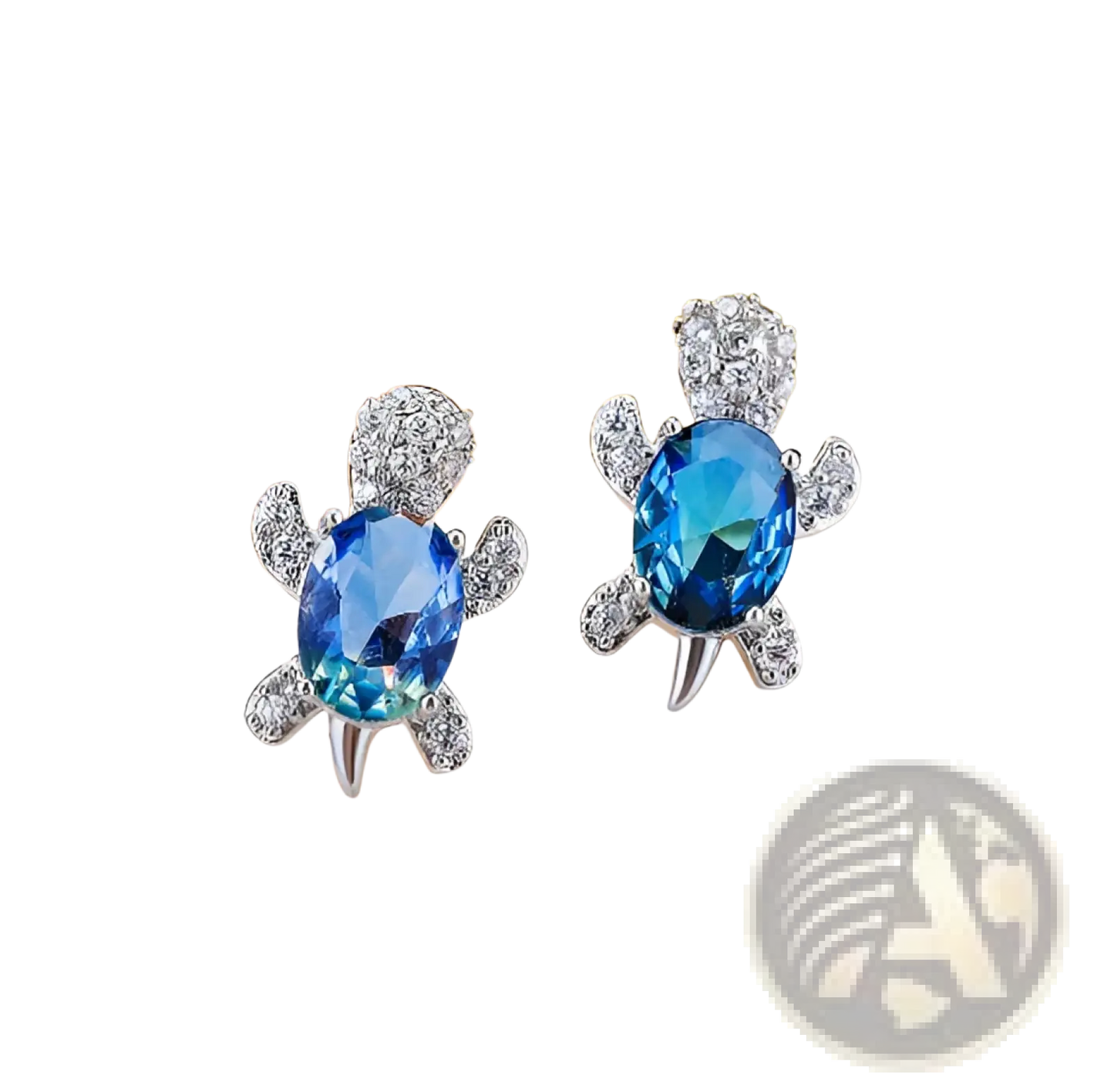 Colorful Crystal Turtle Stud Earring Set