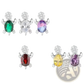 Colorful Crystal Turtle Stud Earring Set