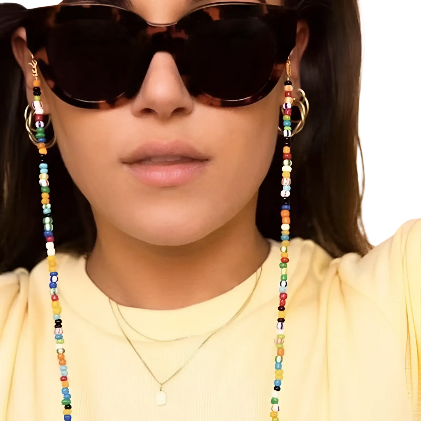 Colorful Rainbow Beaded Eyeglass and Mask Lanyard Chain