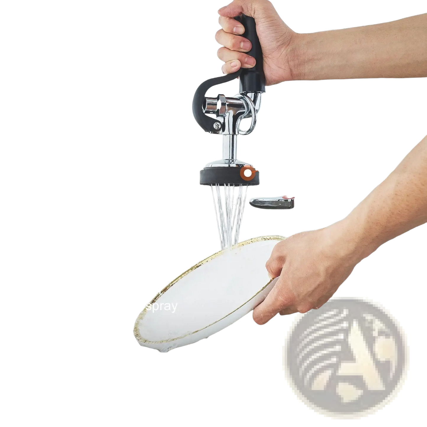 Commercial Faucet with Pre-rinse Sprayer and 12-inch Spout