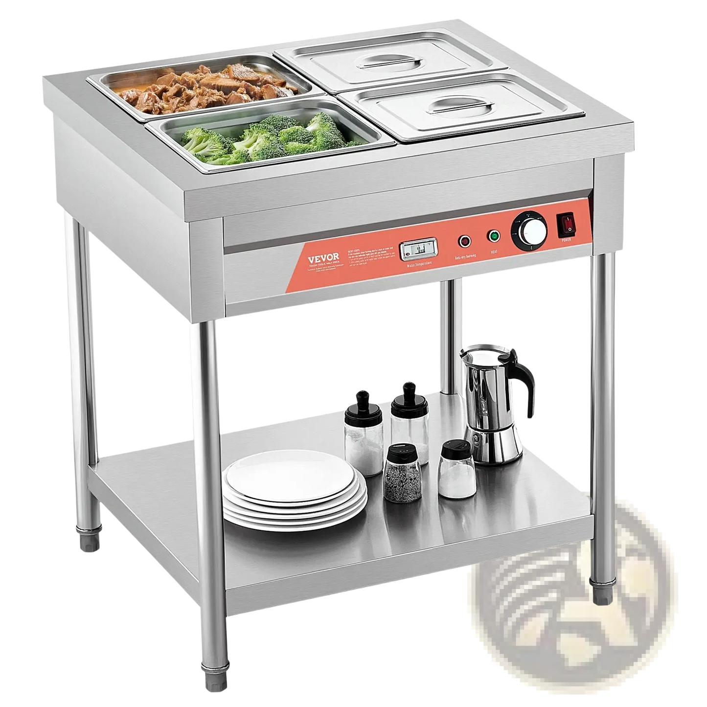 Commercial Food Warmer 4 Pan Electric Steam Table
