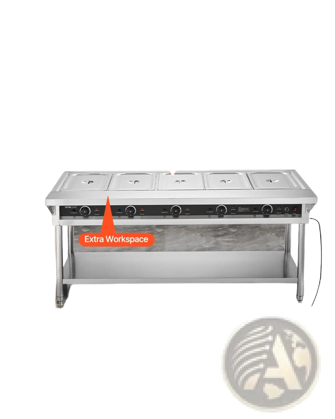 Commercial Food Warmer 5 Pan Steam Table Cart