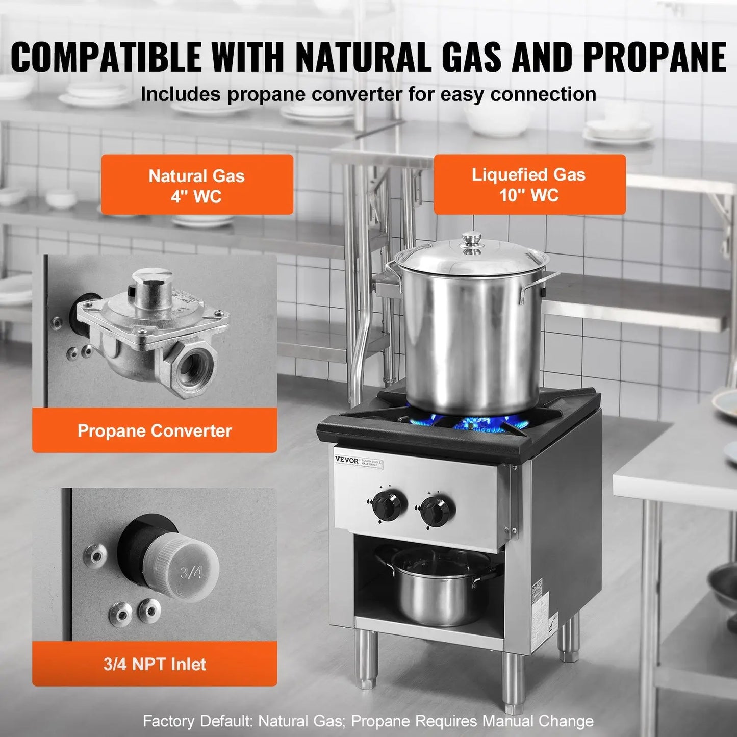 Commercial Gas Range 1 Burner 90000 Btu Hot Plate