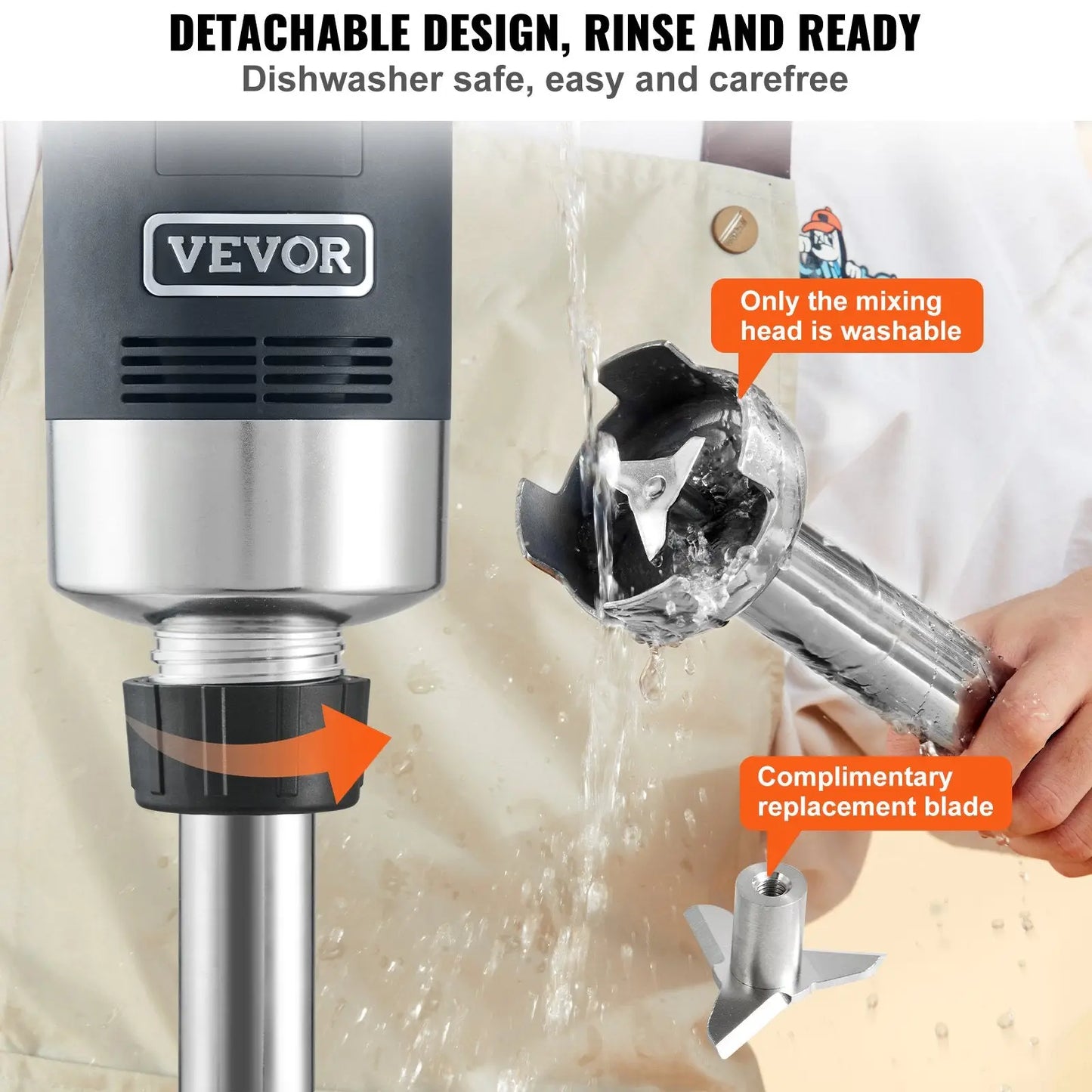 Commercial Immersion Blender 500w Variable Speed Stick