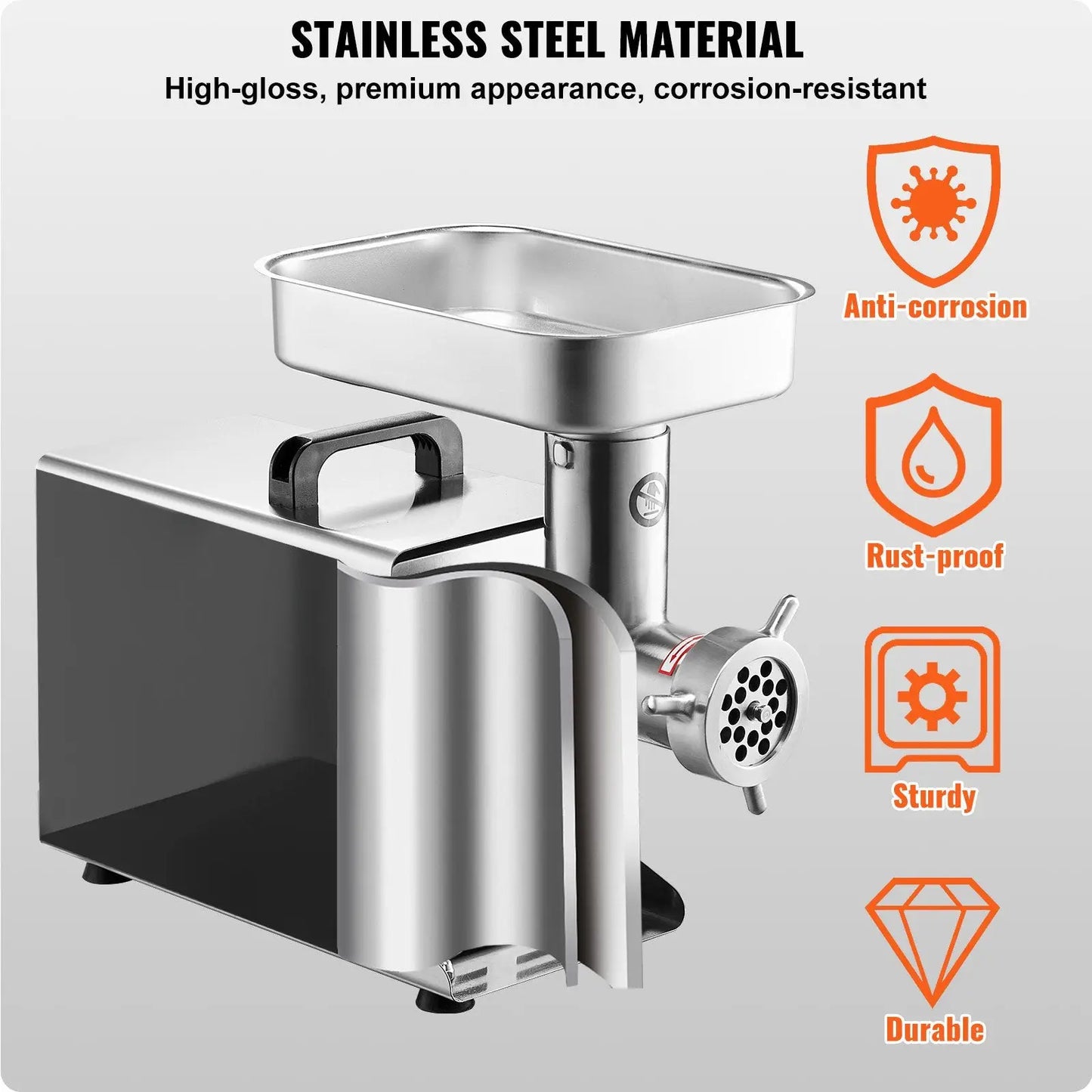 Commercial Meat Grinder 11 Lbs/min Stainless Steel 550w