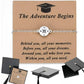 Compass Charm Graduation Adventure Cord Bracelet