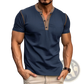 Contrast Trim Short Sleeve Henley Polo Shirt