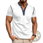 Contrast Trim Short Sleeve Henley Polo Shirt