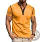 Contrast Trim Short Sleeve Henley Polo Shirt