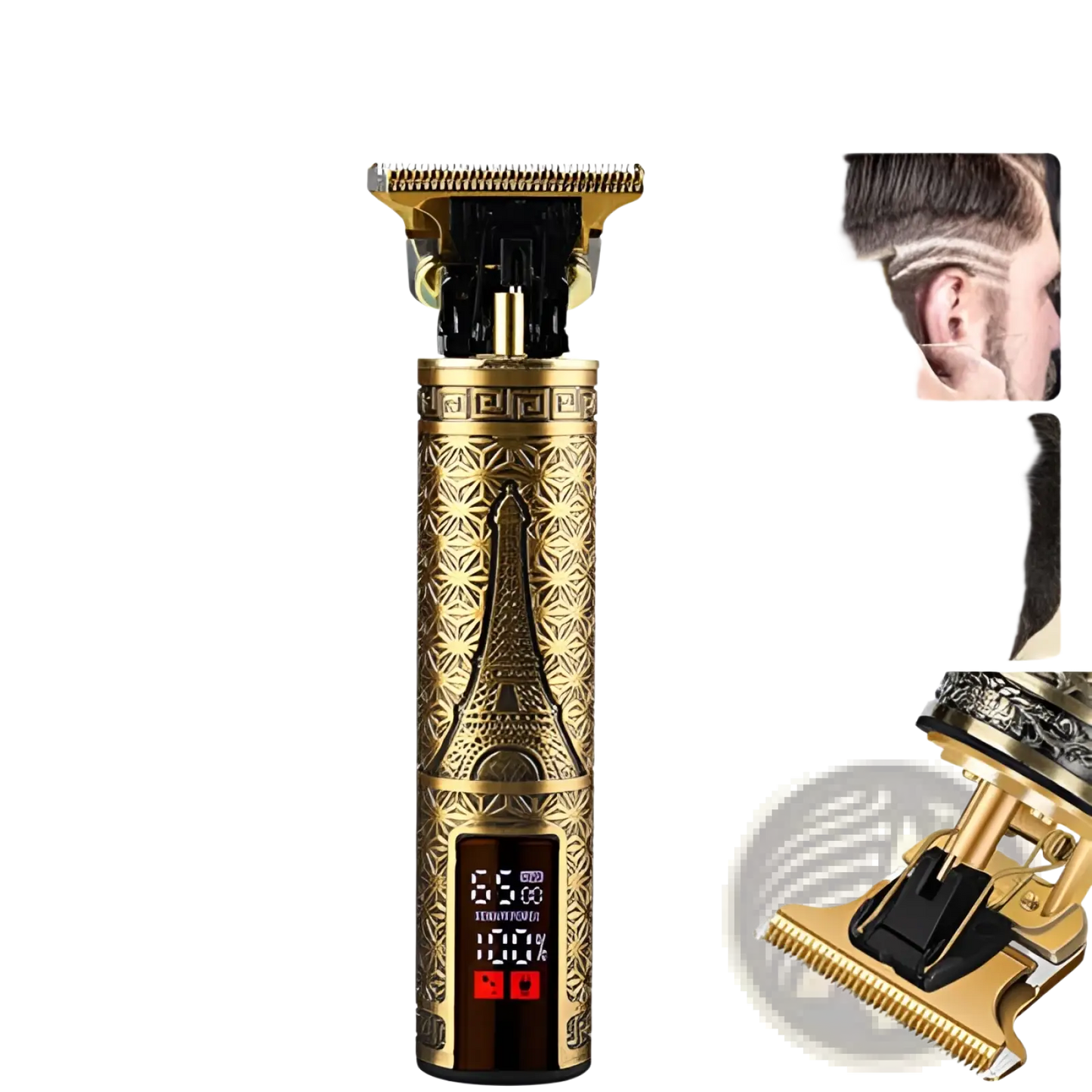 Cordless Hair Clippers Professional Gold Barber Trimmer