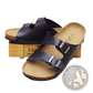 Cork Footbed Leather Two Strap Sandals