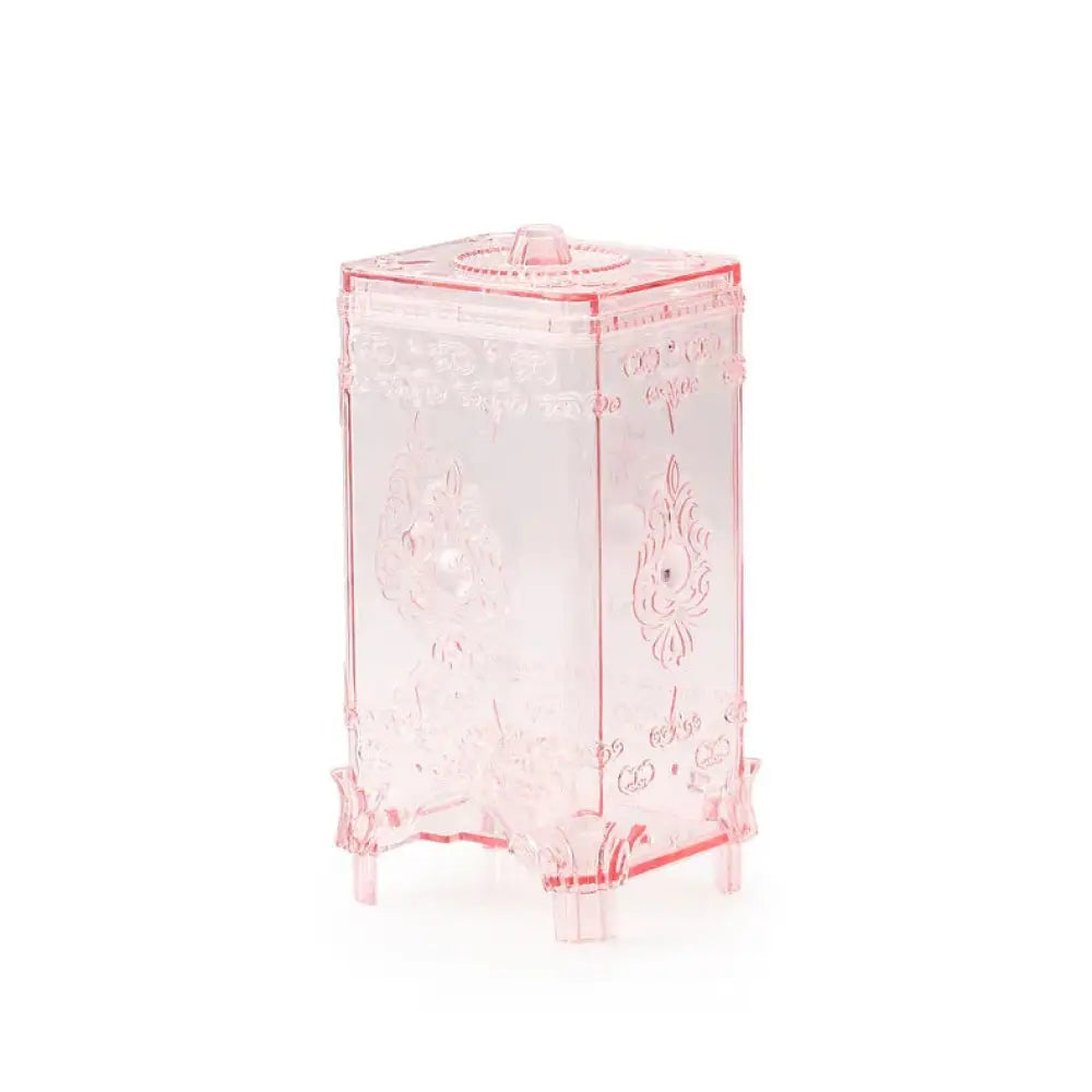 Ornate Embossed Amber Glass Cosmetic Storage Box