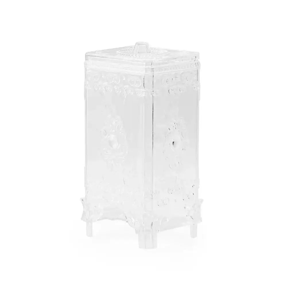 Ornate Embossed Amber Glass Cosmetic Storage Box
