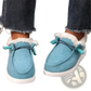 Cotton Flat Winter Shoes Warm Fur Corduroy Loafers